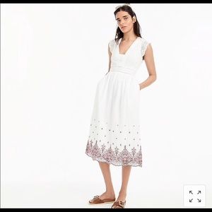 Point Sur embroidered flutter-sleeve midi dress